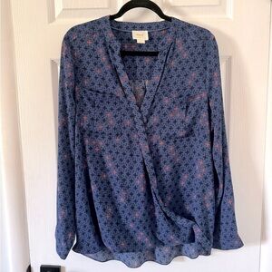 Anthropologie Maeve Printed Long Sleeve Blouse